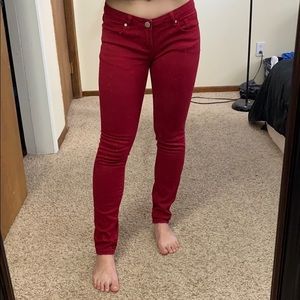 VIP brand red denim stretch skinny jeans size 9/10